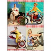 Бумага рисовая для декупажа AD279 "Девушки Pin-Up 1" Арт-Декупаж, А4